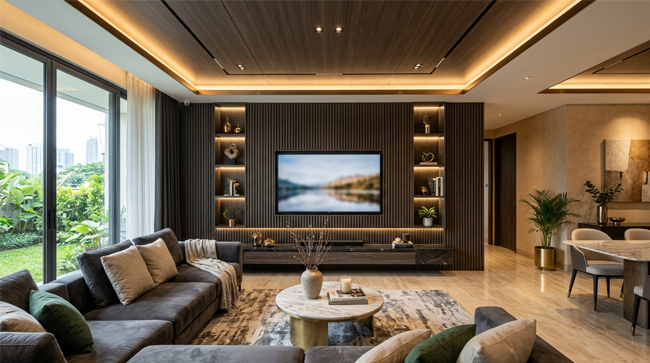 Plafon PVC Bogor modern mewah hasil pemasangan Ghina PVC Interior